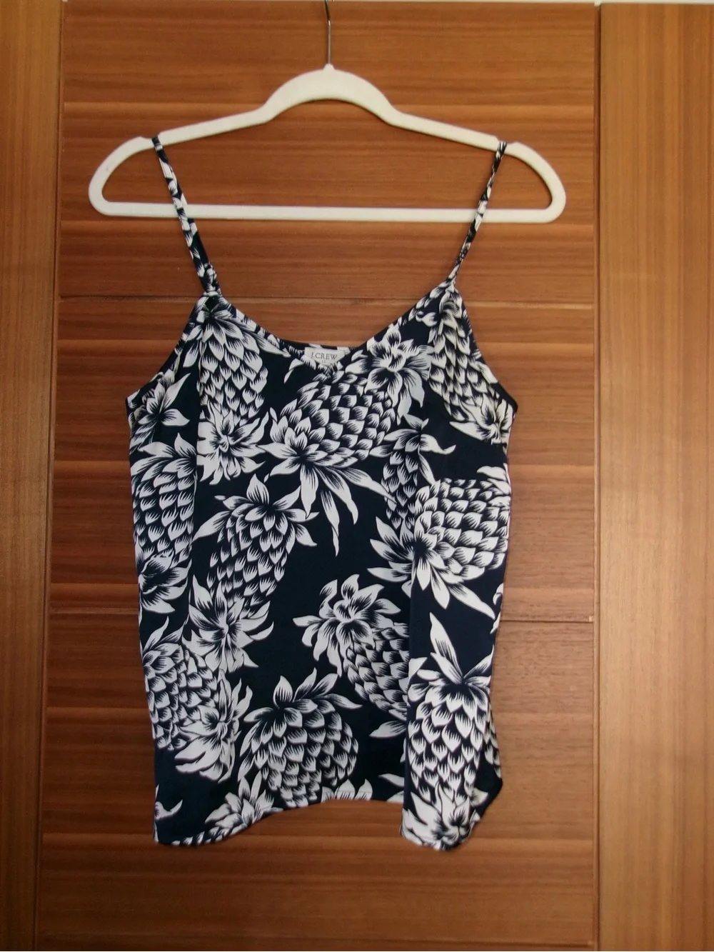 J. Crew Black & White Floral Spaghetti-Strap Cami